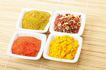 Image showing Choice of spices on mat