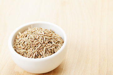 Image showing Caraway spice seeds in cup