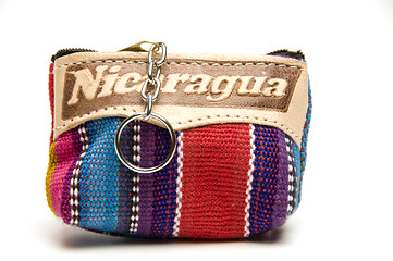 Image showing souvenir key chain change purse made in Nicaragua