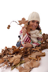 Image showing Fun at autumn season