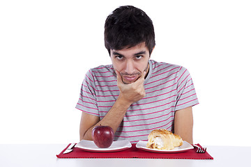 Image showing young man food decision 