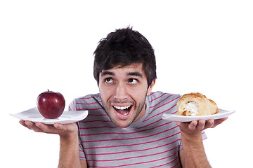 Image showing young man food decision 