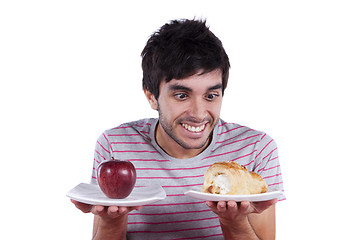 Image showing young man food decision 