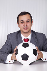 Image showing Soccer manager at the office