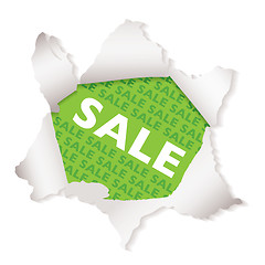 Image showing Sale paper explode green