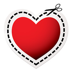 Image showing cut out heart red
