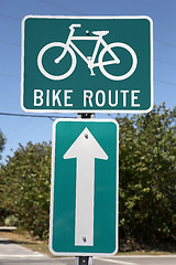 Image showing Bike route sign