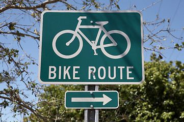 Image showing Bike route sign