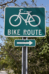 Image showing Bike route sign