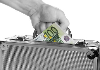 Image showing suitcase with money