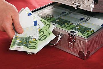 Image showing suitcase with money