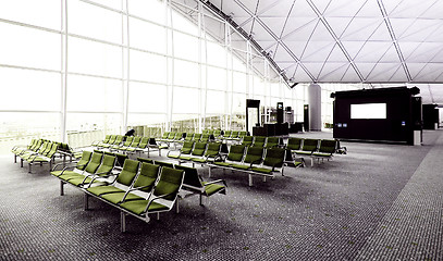 Image showing airport terminal boarding gate area