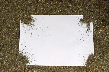 Image showing Blank postcard on the beach