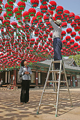 Image showing Buddha's birthday preparations