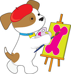 Image showing Cute Puppy Artist