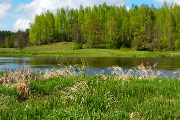 Image showing Clouds over the river