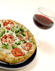 Image showing organic pizza wine