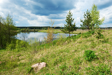 Image showing Clouds over the river