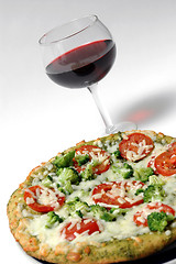 Image showing organic pizza wine