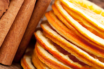 Image showing Cinnamon and dried Orange