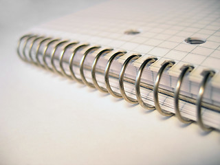 Image showing Notebook, spiral binding close up.