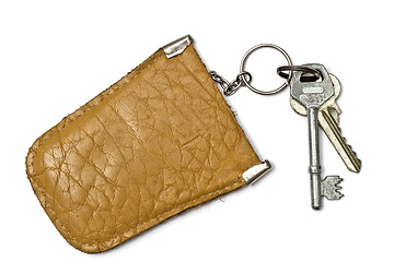 Image showing Keys and  leather tag