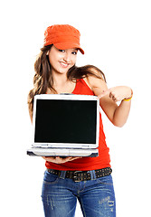 Image showing Girl with a laptop