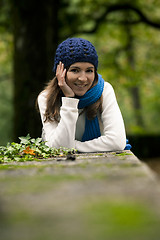 Image showing Beautiful young woman in nature