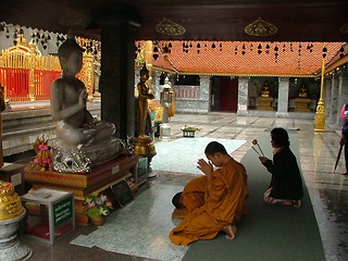 Image showing monks praying