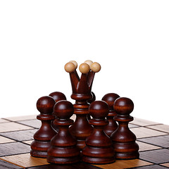 Image showing Queen and pawns