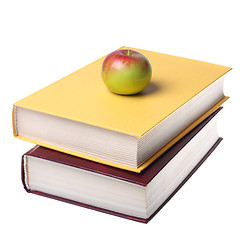 Image showing Books and apple