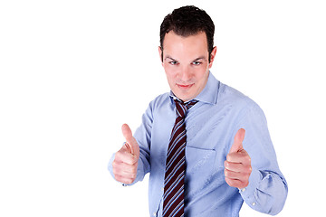 Image showing businessman with thumb raised as a sign of success