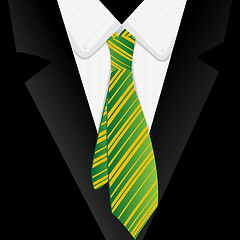 Image showing Striped green tie