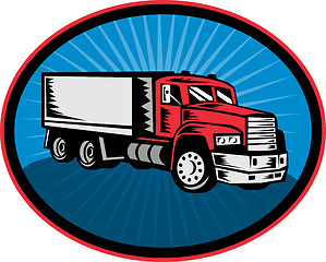 Image showing dump truck with sunburst