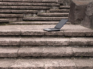 Image showing Laptop outdoor