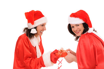 Image showing two woman santa