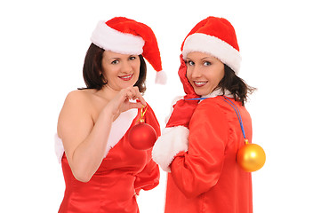 Image showing two woman santa