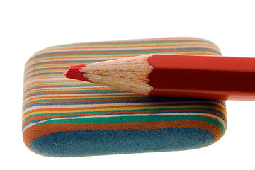 Image showing Pencil and rubber