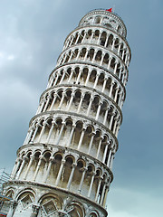 Image showing Leaning tower of Pisa over sky