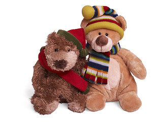 Image showing Soft teddy bear couple