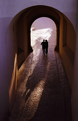 Image showing Romantic couple silhouette