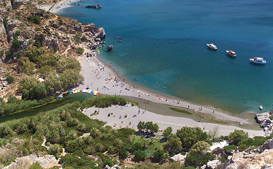 Image showing Crete palm beach