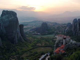 Image showing Landscape of  Meteora's monastery