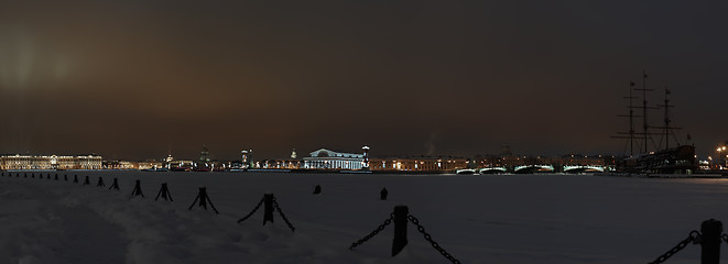 Image showing Winter night panorama St. Petersburg