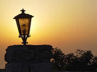 Image showing Lantern at sunset