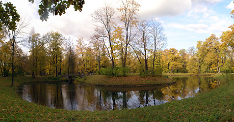 Image showing Autumn park landscape