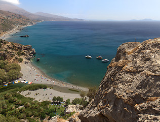 Image showing Crete palm beach