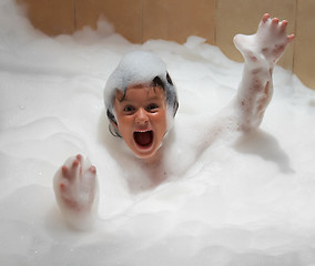 Image showing girl in foam
