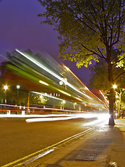 Image showing Red bus arriving