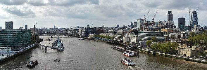 Image showing London Panorama from Tower bridge